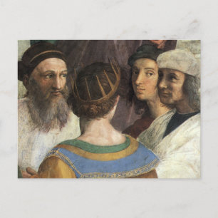 Carte Postale École d'Athènes par Raphael, Renaissance Vintage