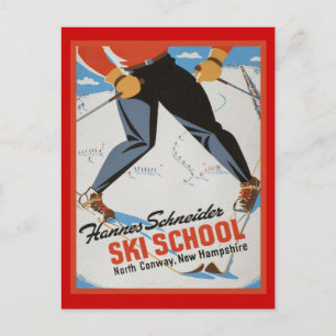 Carte Postale École de ski Hannes Schneider