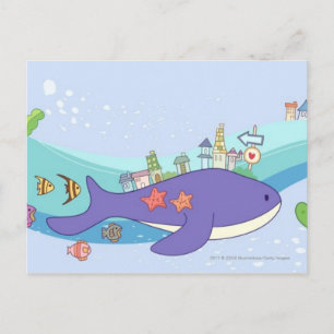 Carte Postale École des poissons nageant dans la ville
