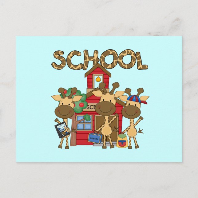 Carte Postale École - T-shirts et cadeaux Giraffe (Devant)