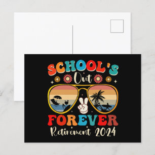 Carte Postale Écoles Out Forever Retraité Enseignant Jour Dernie