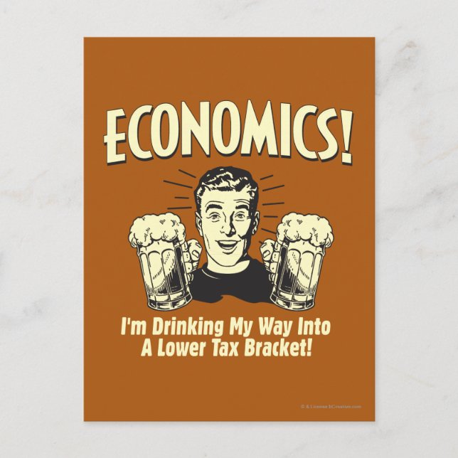Carte Postale Économie : Boire un paquet fiscal plus faible (Devant)