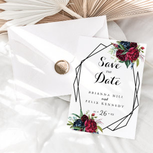 Carte Postale Économie géométrique de luxe bohème Save the Date