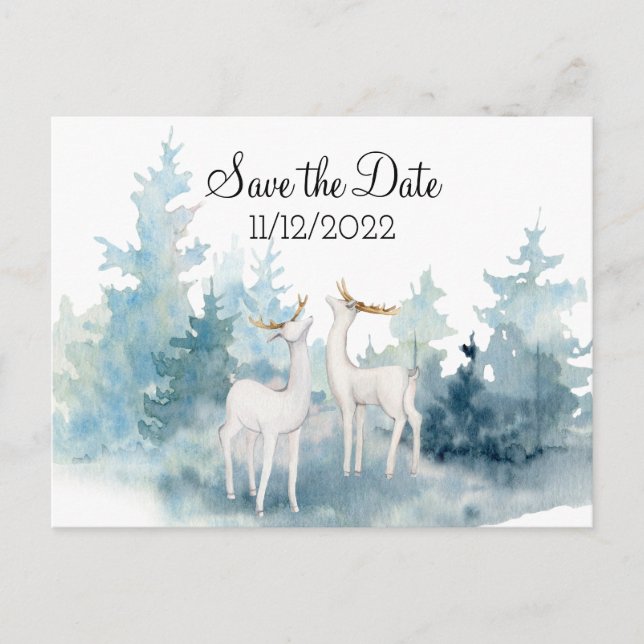 Carte Postale Économisez la date de mariage à l'aquarelle de cer (Devant)