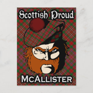 Carte postale écossaise Clan McAllister Tartan