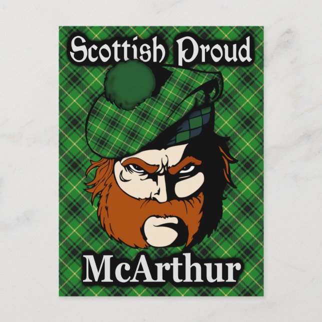 Carte postale écossaise Clan McArthur Tartan (Devant)