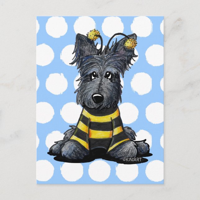 Carte Postale Ecosse Chien Bee (Devant)