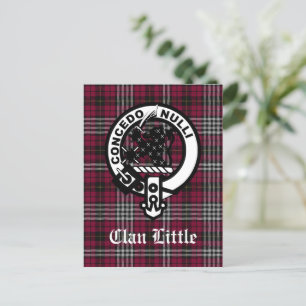 Carte Postale Écosse Clan Little Crest Badge et Tartan Custom
