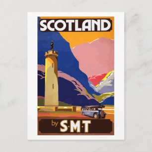 Carte Postale Écosse par S.M.T. voyage vintage