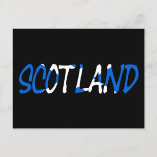 Carte Postale Ecosse superposée sur le drapeau écossais