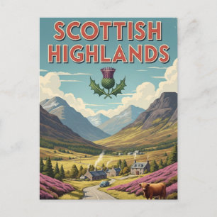 Carte Postale Écosse vintage Highlands Travel
