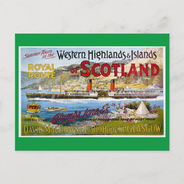 Carte Postale Écosse, Western Highlands, Glasgow (Devant)