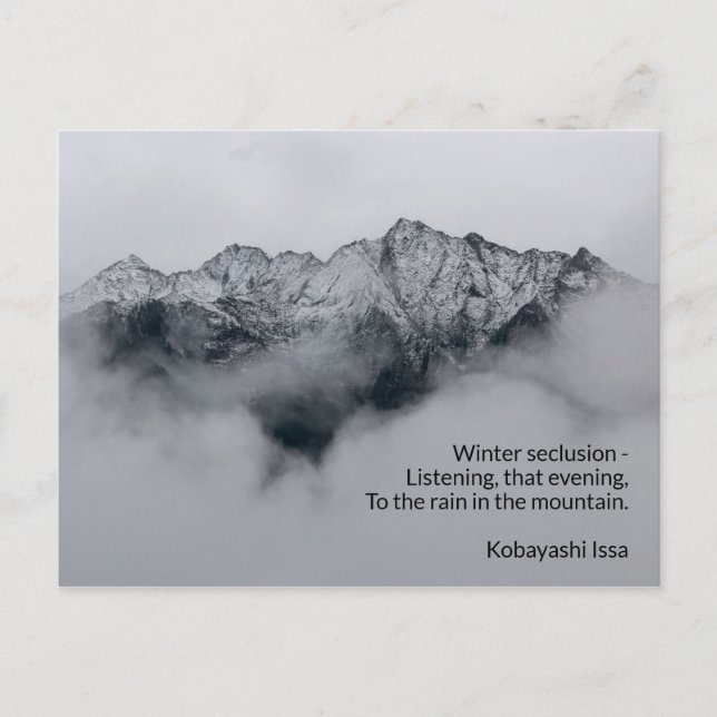 Carte Postale Écouter la poésie de haiku de pluie (Devant)