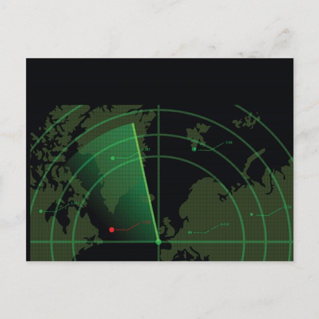 Carte Postale Écran radar rétro (Devant)