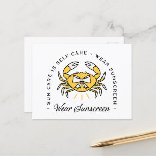 Carte Postale Écran solaire dermatologue auto-soin rappel soleil