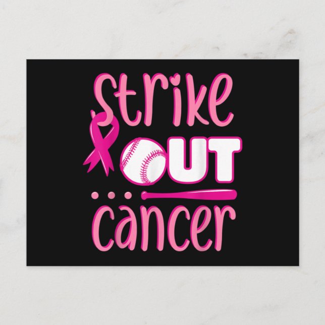 Carte Postale Écraser Cancer Softball Ball Mammogramme rose (Devant)
