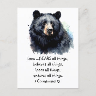 Carte Postale Écriture 1 Corinthiens 13:4 L'amour est