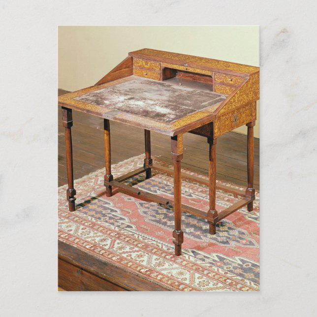 Carte Postale Ecriture bureau, noyer avec marqueterie arabesque (Devant)