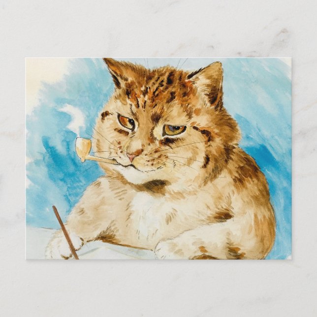 Carte Postale Écriture de chats par Louis Wain (Devant)