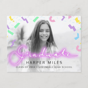 Carte Postale Écriture de néon dans les années 1980 et photo de 