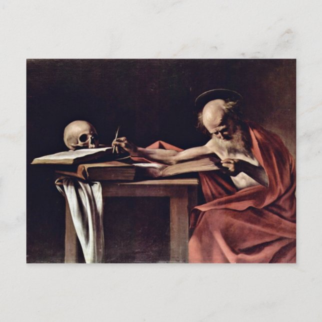Carte Postale Ecriture De Saint Jérôme Par Michelangelo Merisi D (Devant)