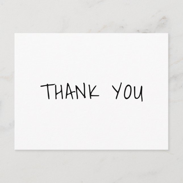 Carte Postale Écriture Décontractée noire Merci d'entreprise (Devant)