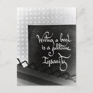 Carte Postale Ecriture d'un manifeste d'auteur de livre noir et 