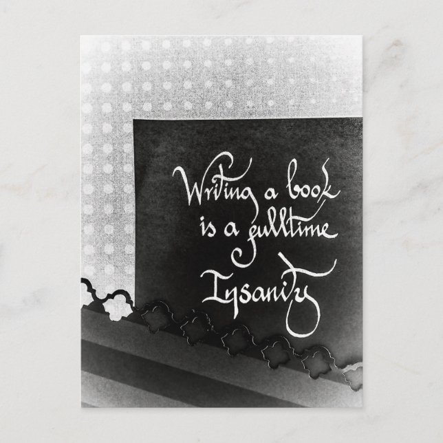 Carte Postale Ecriture d'un manifeste d'auteur de livre noir et  (Devant)