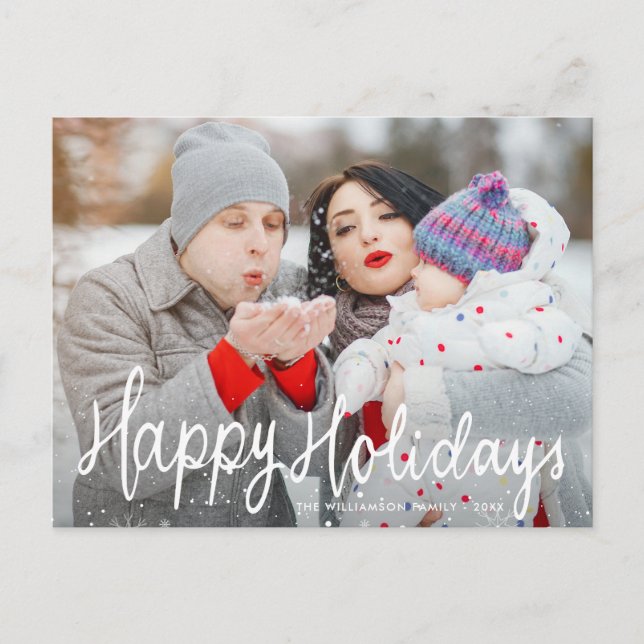 Carte Postale Ecriture festive heureux vacances photo (Devant)