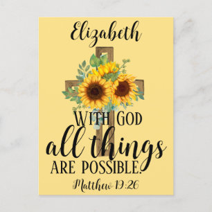Carte Postale Écriture Florale Toutes les choses tournesols poss