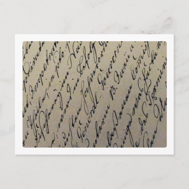 Carte Postale Écriture manuscrite à l'ancienne (Devant)