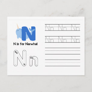 Carte Postale Écriture manuscrite FlashCards pour la maternelle 