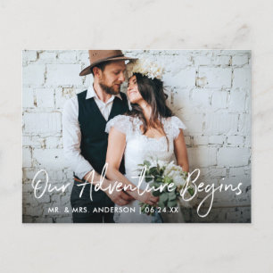 Carte Postale Écriture Manuscrite Mariage Notre Aventure Merci