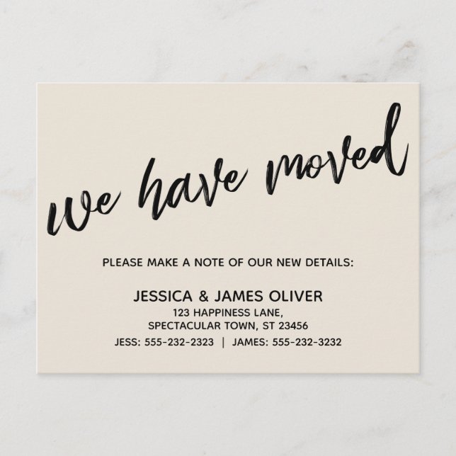 Carte Postale Écriture manuscrite Simple Nous avons déplacé la c (Devant)