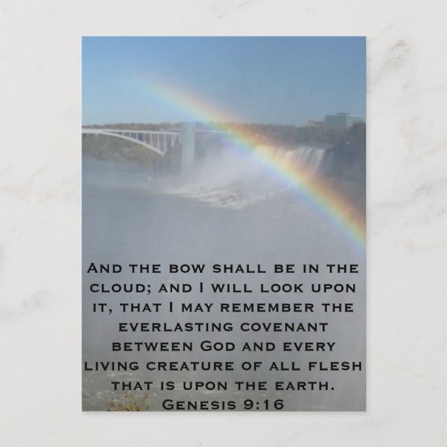 Carte Postale Écriture sainte de bible d'arc-en-ciel (Devant)