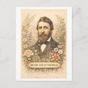 Carte Postale Écrivain Henry David Thoreau de style vintage