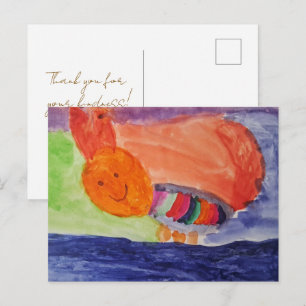 Carte Postale Écureuil Arc-en-Ciel — Merci Art Enfants Mignons