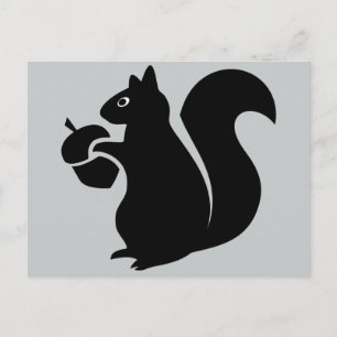 Carte Postale Écureuil Avec Silhouette Acorn