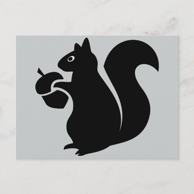Carte Postale Écureuil Avec Silhouette Acorn (Devant)