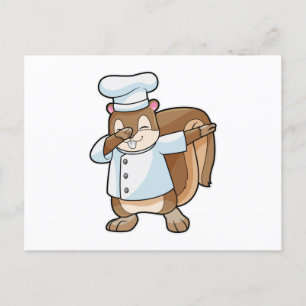 Carte Postale Écureuil comme cuire avec tablier de Cuisine