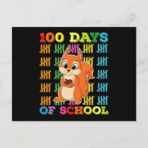 Carte Postale Écureuil Enseignant 100 Jours D'école