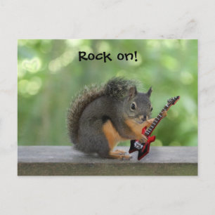 Carte Postale Écureuil Jouant de la guitare électrique