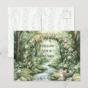 Carte Postale Écureuil rose de la forêt