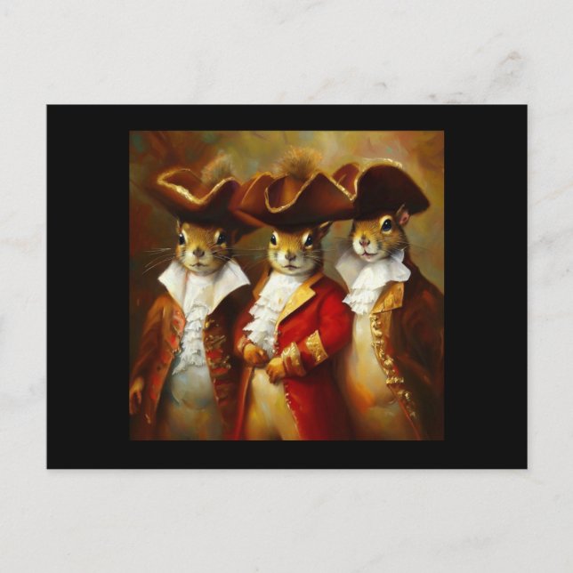 Carte Postale Écureuil trois mousquetaires (Devant)