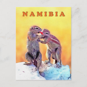 Carte Postale Écureuils de sable, Namibie