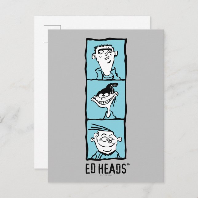 Carte Postale Ed, Edd, n Eddy - Ed Heads (Devant / Derrière)