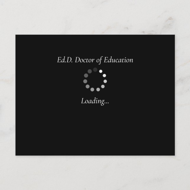 Carte Postale Edd En Cours Doctorat Diplôme Chargement Drôle Gif (Devant)