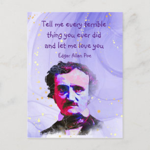 Carte Postale Edgar Allan Poe Auteur Écrivain Poète Love Citatio