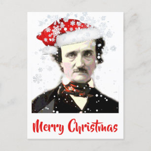 Carte Postale  Edgar Allan Poe Casquette de Noël Snowflake 