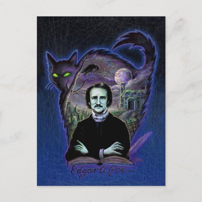 Carte Postale Edgar Allan Poe gothique (Devant)